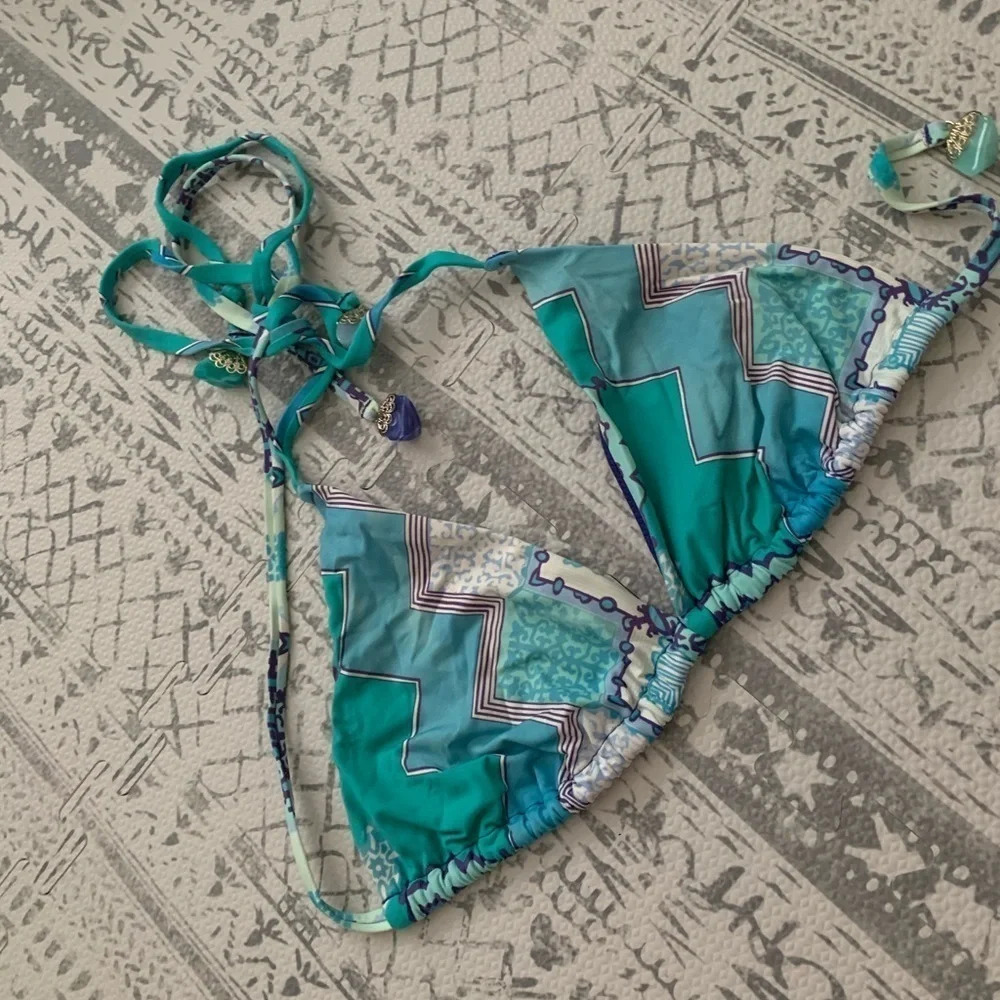 H&M Bikini top with stones on the ties